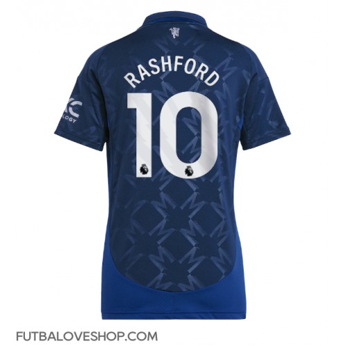 Dres Manchester United Marcus Rashford #10 Preč pre Ženy 2024-25 Krátky Rukáv